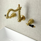Duchess KS1257PKL Two-Handle Wall Mount Bathroom Faucet, Brushed Brass