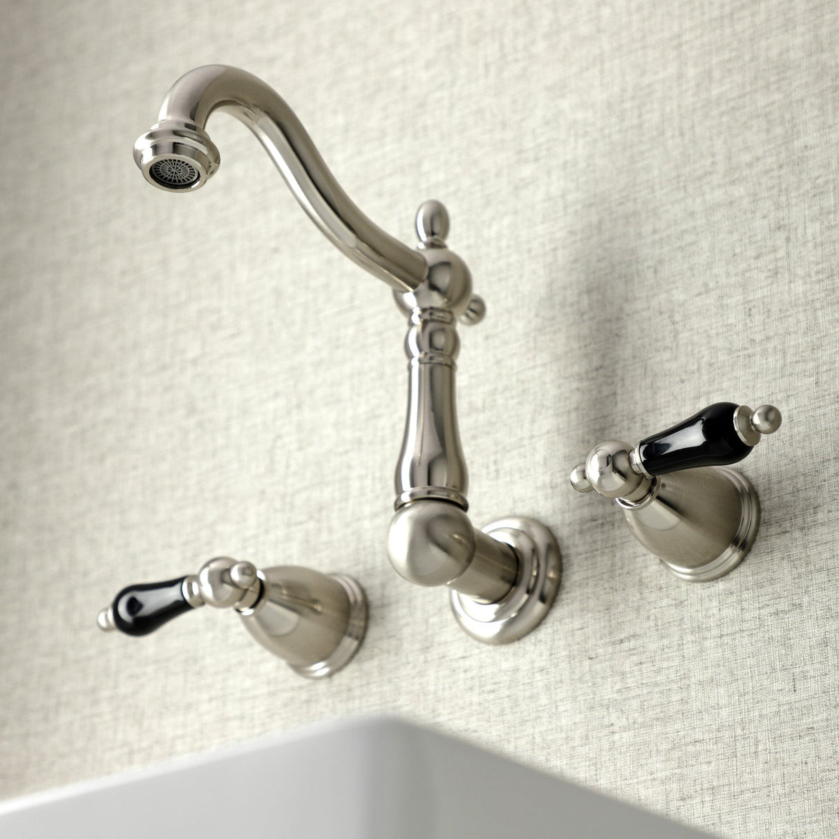 Duchess KS1258PKL Two-Handle Wall Mount Bathroom Faucet, Brushed Nickel