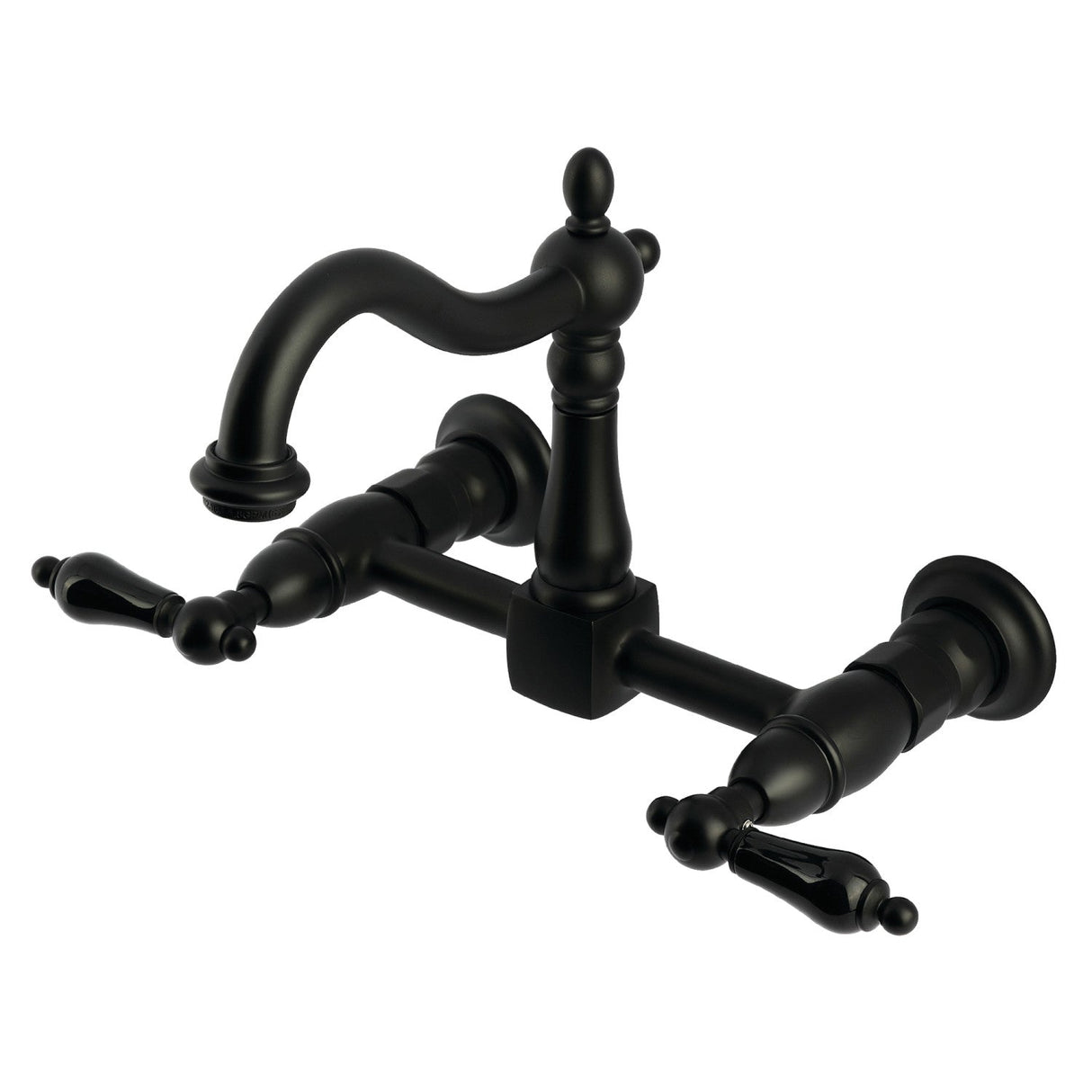 Duchess KS1260PKL Two-Handle 2-Hole Wall Mount Kitchen Faucet, Matte Black
