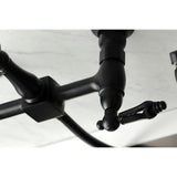 Duchess KS1260PKLBS Two-Handle 2-Hole Wall Mount Bridge Kitchen Faucet with Brass Sprayer, Matte Black