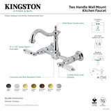 Willshire KS1260WLL Two-Handle 2-Hole Wall Mount Kitchen Faucet, Matte Black