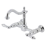 Heritage KS1261AL Two-Handle 2-Hole Wall Mount Kitchen Faucet, Polished Chrome
