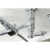 Heritage KS1261ALBS Two-Handle 2-Hole Wall Mount Bridge Kitchen Faucet with Brass Sprayer, Polished Chrome