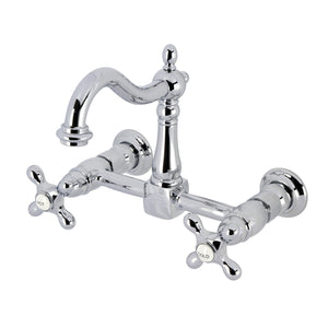 Heritage KS1261AX Two-Handle 2-Hole Wall Mount Kitchen Faucet, Polished Chrome