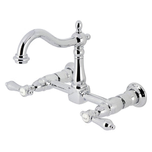 Heirloom KS1261BAL Two-Handle 2-Hole Wall Mount Kitchen Faucet, Polished Chrome