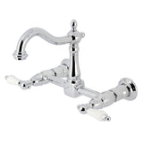 Heritage KS1261PL Two-Handle 2-Hole Wall Mount Kitchen Faucet, Polished Chrome