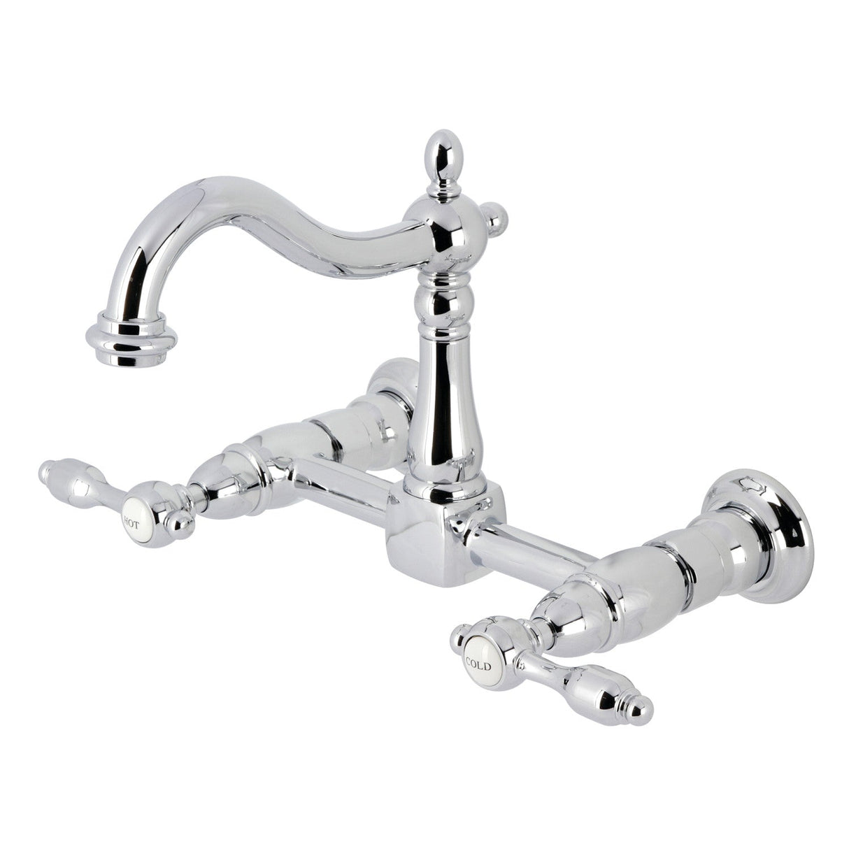 Tudor KS1261TAL Two-Handle 2-Hole Wall Mount Kitchen Faucet, Polished Chrome