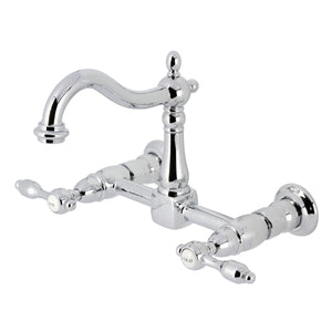 Tudor KS1261TAL Two-Handle 2-Hole Wall Mount Kitchen Faucet, Polished Chrome
