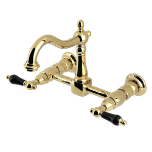 Duchess KS1262PKL Two-Handle 2-Hole Wall Mount Kitchen Faucet, Polished Brass