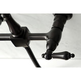 Heritage KS1265ALBS Two-Handle 2-Hole Wall Mount Bridge Kitchen Faucet with Brass Sprayer, Oil Rubbed Bronze