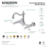 Bel-Air KS1265BPL Two-Handle 2-Hole Wall Mount Kitchen Faucet, Oil Rubbed Bronze