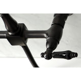 Duchess KS1265PKLBS Two-Handle 2-Hole Wall Mount Bridge Kitchen Faucet with Brass Sprayer, Oil Rubbed Bronze