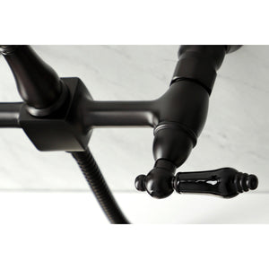 Duchess KS1265PKLBS Two-Handle 2-Hole Wall Mount Bridge Kitchen Faucet with Brass Sprayer, Oil Rubbed Bronze
