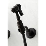 Duchess KS1265PKLBS Two-Handle 2-Hole Wall Mount Bridge Kitchen Faucet with Brass Sprayer, Oil Rubbed Bronze