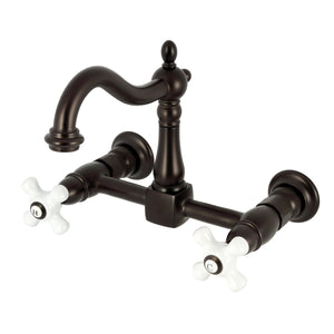 Heritage KS1265PX Two-Handle 2-Hole Wall Mount Kitchen Faucet, Oil Rubbed Bronze