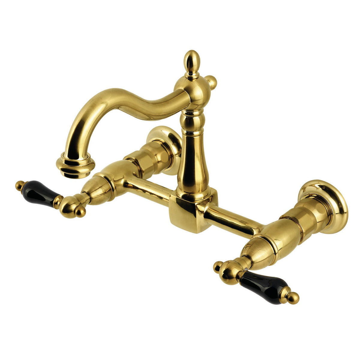 Duchess KS1267PKL Two-Handle 2-Hole Wall Mount Kitchen Faucet, Brushed Brass