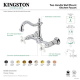 Heritage KS1268PX Two-Handle 2-Hole Wall Mount Kitchen Faucet, Brushed Nickel