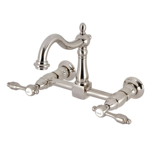 Tudor KS1268TAL Two-Handle 2-Hole Wall Mount Kitchen Faucet, Brushed Nickel