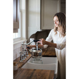 Heritage KS1271ALBS Two-Handle 4-Hole Deck Mount Bridge Kitchen Faucet with Brass Sprayer, Polished Chrome