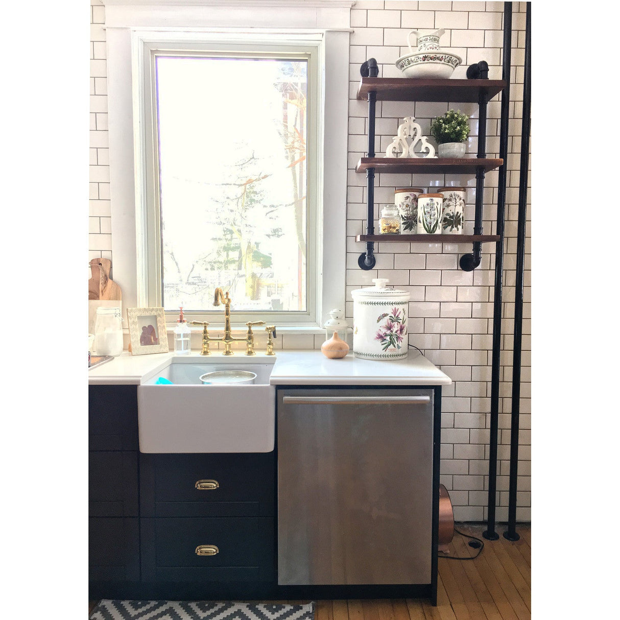 Heritage KS1272ALBS Two-Handle 4-Hole Deck Mount Bridge Kitchen Faucet with Brass Sprayer, Polished Brass