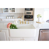 Heritage KS1272ALBS Two-Handle 4-Hole Deck Mount Bridge Kitchen Faucet with Brass Sprayer, Polished Brass