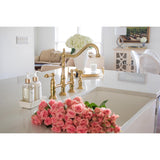 Heritage KS1272ALBS Two-Handle 4-Hole Deck Mount Bridge Kitchen Faucet with Brass Sprayer, Polished Brass