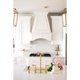 Heritage KS1272ALBS Two-Handle 4-Hole Deck Mount Bridge Kitchen Faucet with Brass Sprayer, Polished Brass