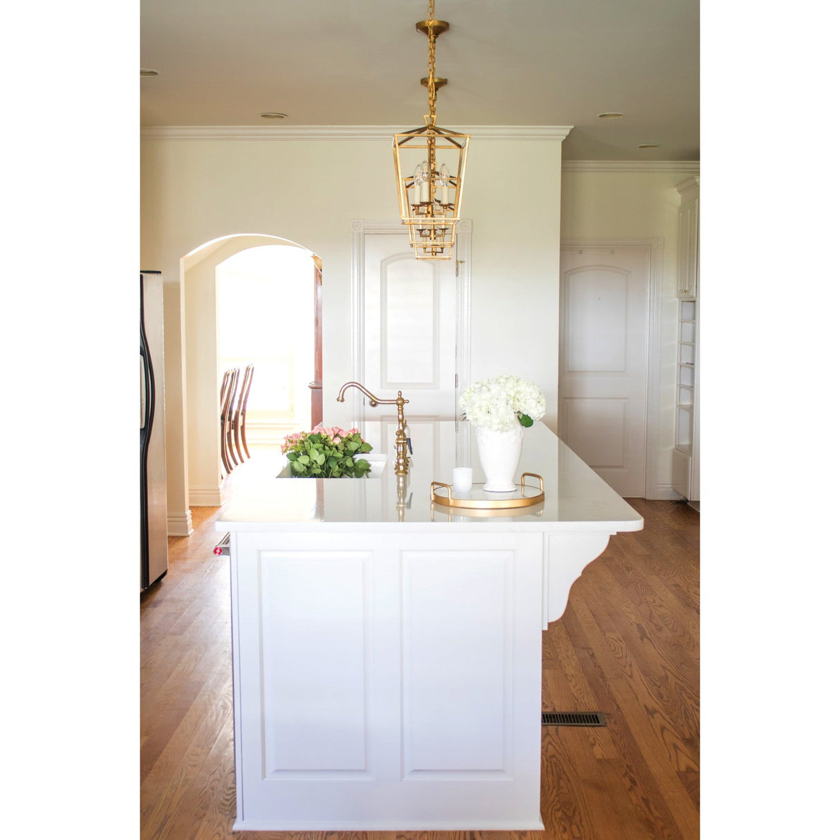 Heritage KS1272ALBS Two-Handle 4-Hole Deck Mount Bridge Kitchen Faucet with Brass Sprayer, Polished Brass