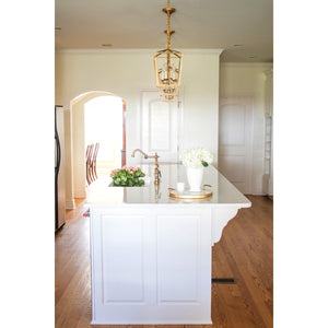 Heritage KS1272ALBS Two-Handle 4-Hole Deck Mount Bridge Kitchen Faucet with Brass Sprayer, Polished Brass