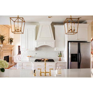 Heritage KS1272ALBS Two-Handle 4-Hole Deck Mount Bridge Kitchen Faucet with Brass Sprayer, Polished Brass