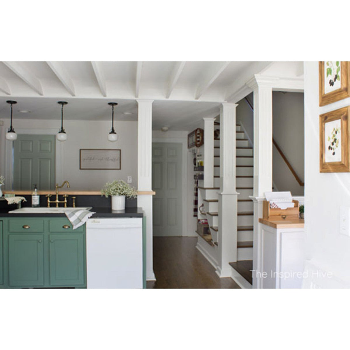 Heritage KS1273AXBS Two-Handle 4-Hole Deck Mount Bridge Kitchen Faucet with Brass Sprayer, Antique Brass