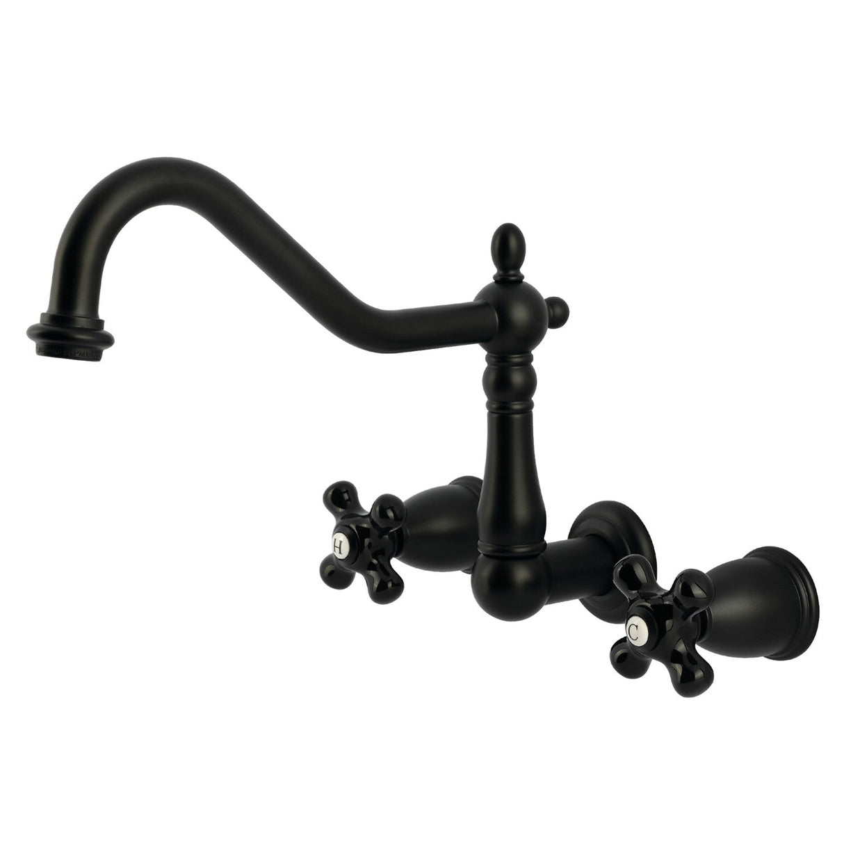 Duchess KS1280PKX Two-Handle Wall Mount Kitchen Faucet, Matte Black