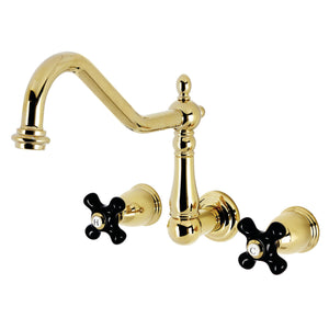 Duchess KS1282PKX Two-Handle Wall Mount Kitchen Faucet, Polished Brass