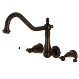 Heritage KS1285PL Two-Handle 3-Hole Wall Mount Kitchen Faucet, Oil Rubbed Bronze