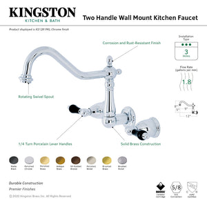 Duchess KS1287PKL Wall Mount Kitchen Faucet, Brushed Brass