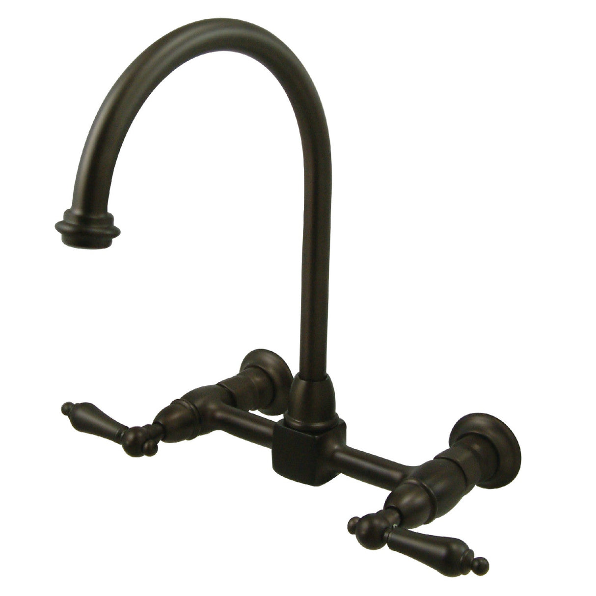 Restoration KS1295AL Two-Handle 2-Hole Wall Mount Bridge Kitchen Faucet, Oil Rubbed Bronze