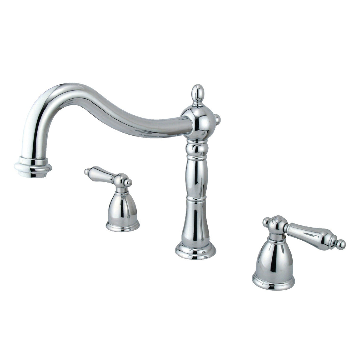 Heritage KS1341AL Two-Handle 3-Hole Deck Mount Roman Tub Faucet, Polished Chrome