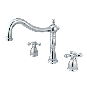 Heritage KS1341AX Two-Handle 3-Hole Deck Mount Roman Tub Faucet, Polished Chrome