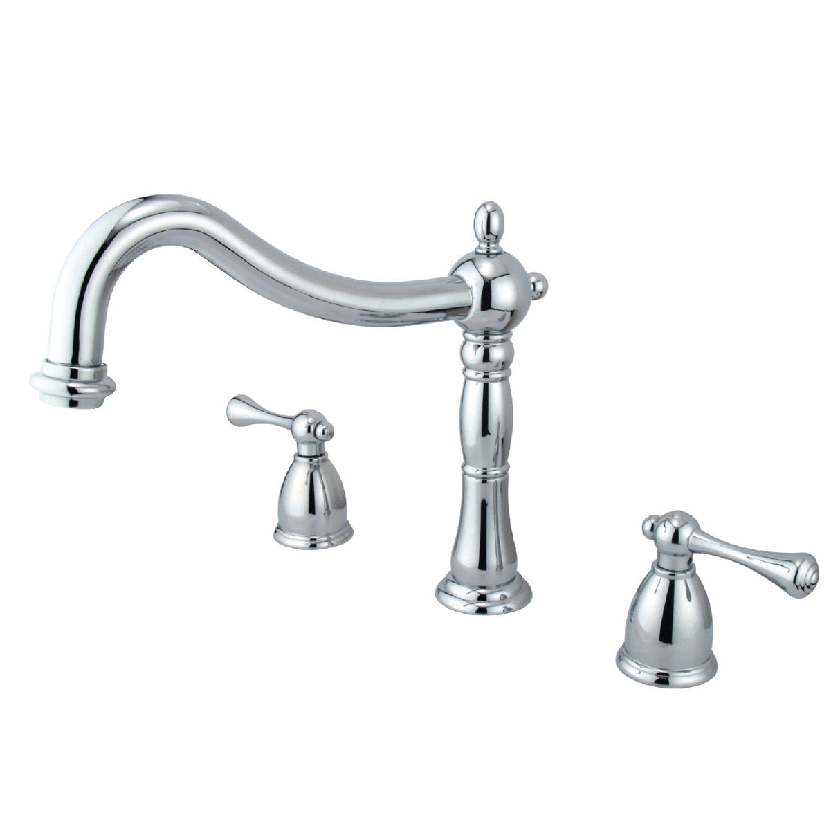 Heritage KS1341BL Two-Handle 3-Hole Deck Mount Roman Tub Faucet, Polished Chrome