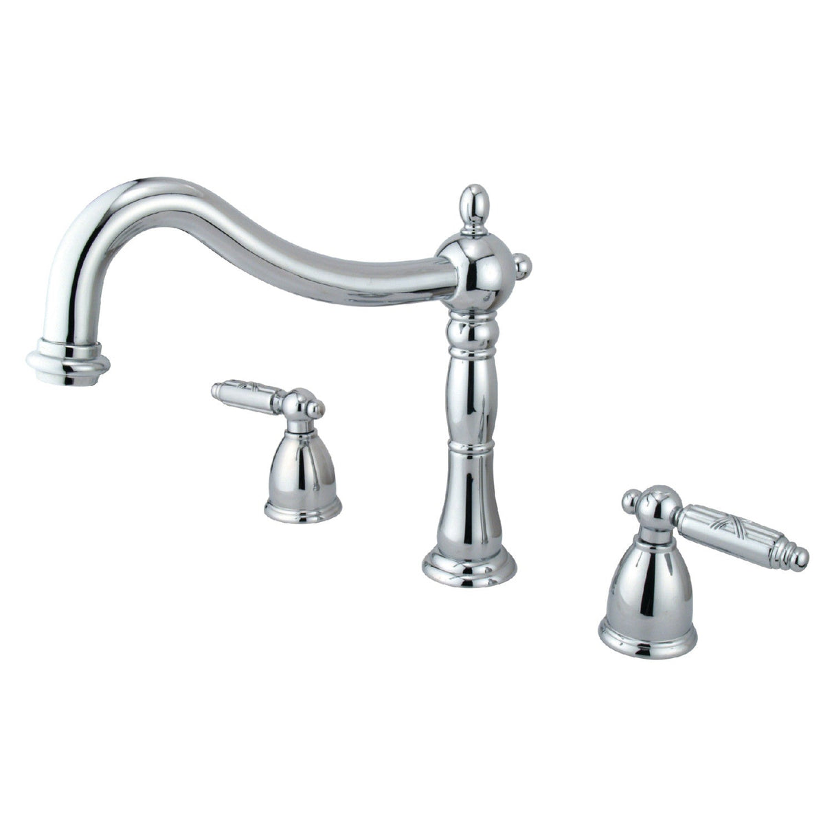 Georgian KS1341GL Two-Handle 3-Hole Deck Mount Roman Tub Faucet, Polished Chrome