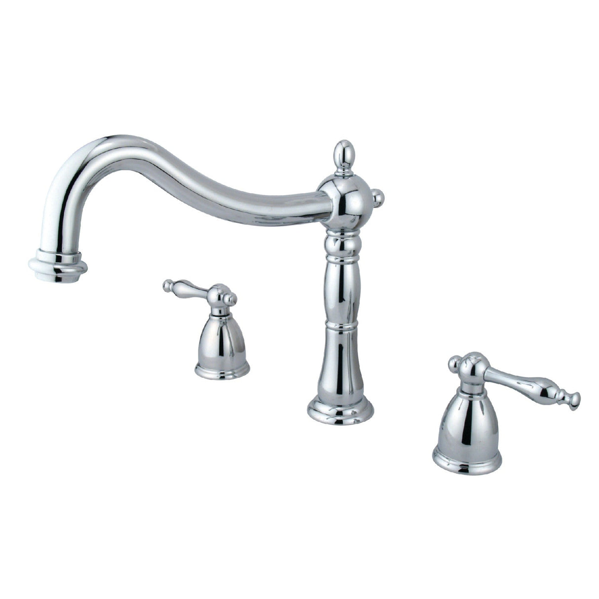Naples KS1341NL Two-Handle 3-Hole Deck Mount Roman Tub Faucet, Polished Chrome