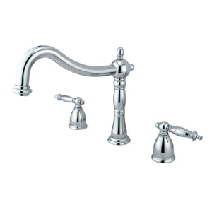 Heritage KS1341TL Two-Handle 3-Hole Deck Mount Roman Tub Faucet, Polished Chrome