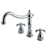French Country KS1341TX Two-Handle 3-Hole Deck Mount Roman Tub Faucet, Polished Chrome