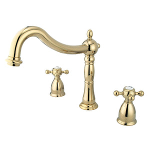 Metropolitan KS1342BX Two-Handle 3-Hole Deck Mount Roman Tub Faucet, Polished Brass