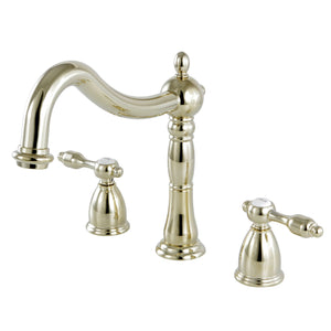Tudor KS1342TAL Two-Handle 3-Hole Deck Mount Roman Tub Faucet, Polished Brass