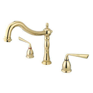 Silver Sage KS1342ZL Two-Handle 3-Hole Deck Mount Roman Tub Faucet, Polished Brass