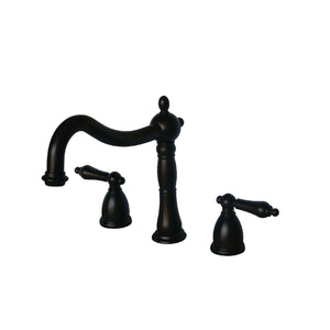 Heritage KS1345AL Two-Handle 3-Hole Deck Mount Roman Tub Faucet, Oil Rubbed Bronze