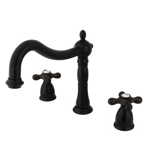 Heritage KS1345AX Two-Handle 3-Hole Deck Mount Roman Tub Faucet, Oil Rubbed Bronze