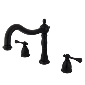 Heritage KS1345BL Two-Handle 3-Hole Deck Mount Roman Tub Faucet, Oil Rubbed Bronze
