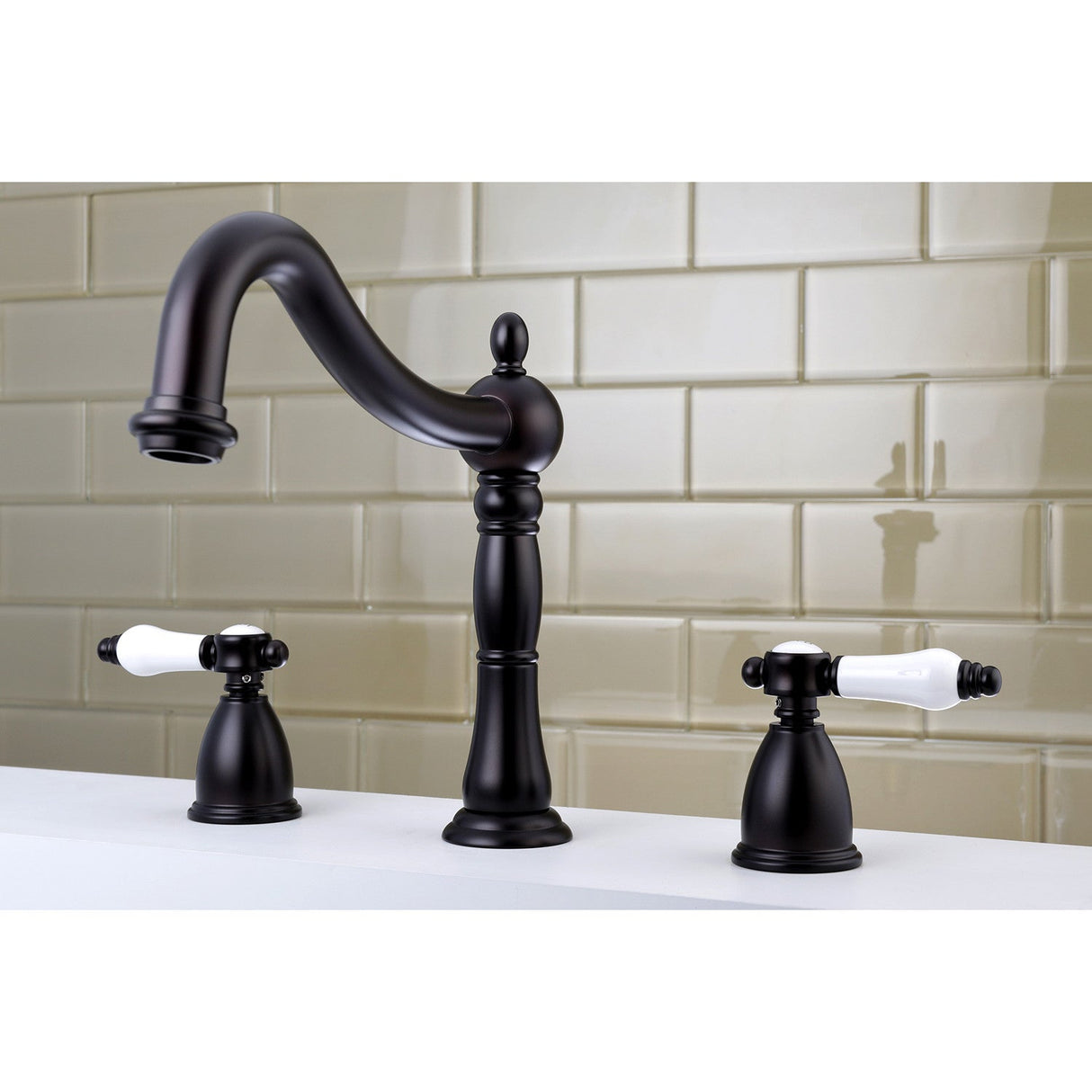 Bel-Air KS1345BPL Two-Handle 3-Hole Deck Mount Roman Tub Faucet, Oil Rubbed Bronze